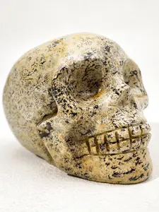 1PC unique Painting Stone Skull carvings, desktop decoration, home decoration, crystal ornaments, Father's Day gifts, the best choice for crystal lovers.