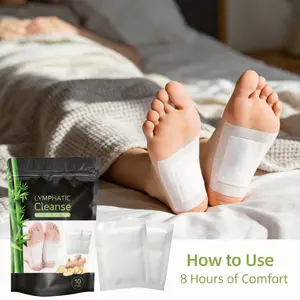 Ginger & Bamboo Foot Patches (10pcs), Natural Overnight Foot Care Pads with Adhesive Sheets, Support Relaxation and Comfort for Nighttime Use, Herbal