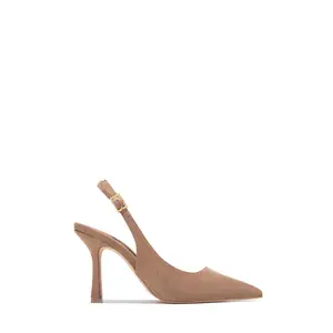 Carianna Faux Suede Slingback Pumps - Nude