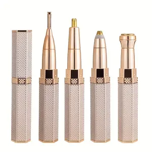 4-in-1 Portable Electric Hair Remover Shaver Set - Compact Travel Tool, Rechargeable Washable Lightweight, for Facial/Body Hair, Smooth Gentle Shave