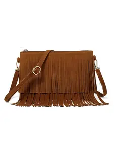 Women's Fashionable Solid Color Tassel Decorated Crossbody Bag, Y2k Vintage Style Casual Shoulder Bag for Daily Used, Casual Trendy Versatile High-quality Daily Commuting Bag