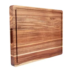 【GARVEE】Acacia Wood Cutting Board, Superior Large 24X18 Inch Extra Thick Butcher Block, Edge Grain Chopping Board With Deep Juice Grooves And Built-In Handles, Durable Easy To Clean For Meat, Cheese And Vegetables