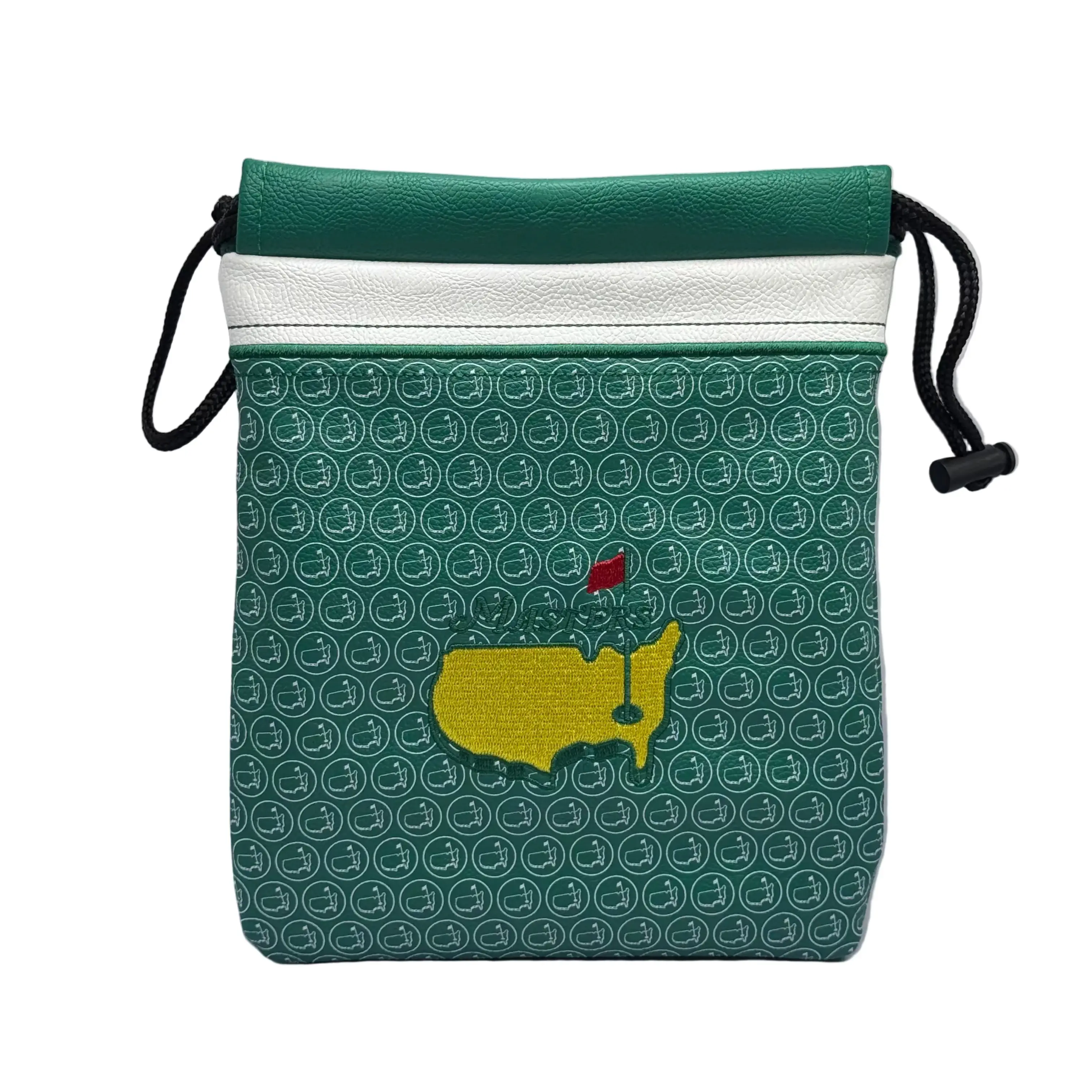 Masters Tournament Embroidered Logo Green Sport Drawstring Bags, Golf Valuables Storage Pouch