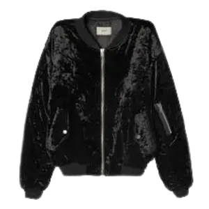 VAGUE STUDIOS BOMBER JACKET 'CRUSHED VELVET BLACK'