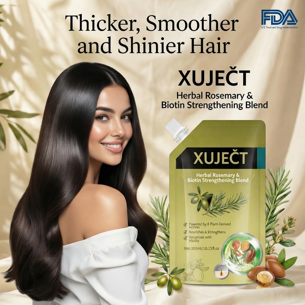 XUJECT Rosemary & Biotin Hair Growth Shampoo 300ml – Restore Nourishing Winter Shampoo Haircare | Strengthening & Anti Hair Loss Formula with 8 Herbal Actives | Buy 1 Get 1 Free | Daily Scalp Care for Oily Roots, Thin Hair & Stress Shedding