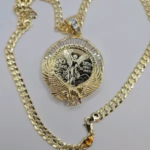 CENTENARIO fashion style gold-plated Cuban link style clear stones with eagle