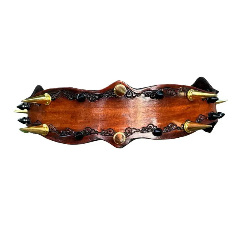 Western Large Dog Collar with Unique Design and Spike Accents for Large Dogs