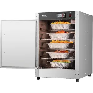 VEVOR Hot Box Food Warmer, 25x15x24 Concession Warmer with Water Tray, Four Disposable Catering Pans, Countertop Pizza, Patty, Pastry, Empanada, Concession Hot Food Holding Case, 110VVEVOR Super Brand Day