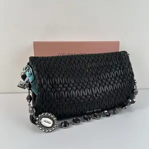 Pre-owned miu miu Matelassé Nappa Leather Black Handbag
