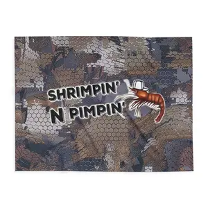 Shrimpin'N Pimpin Camo Optifade Sitka Waterfowl Timber Inspired Velvet Blankets Camouflage Decor Multifunction Soft Office Bedding Blankets Plush Thin Quilt