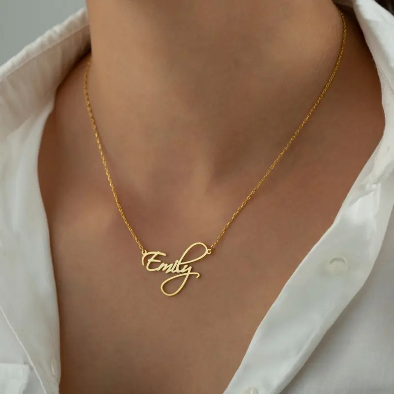 AS070 Dainty Personalized Name Necklace with Desired Gift for Mom Valentine's Day Gift