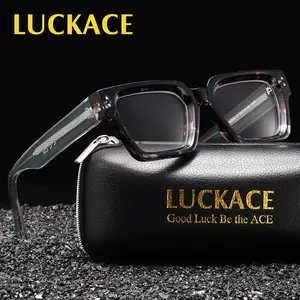 LUCKACE Unisex Reading Glasses, PC Lens Material, Lightweight Square Frame, Fashion Decoration, Online Learning, Office Work, Brand Packaging