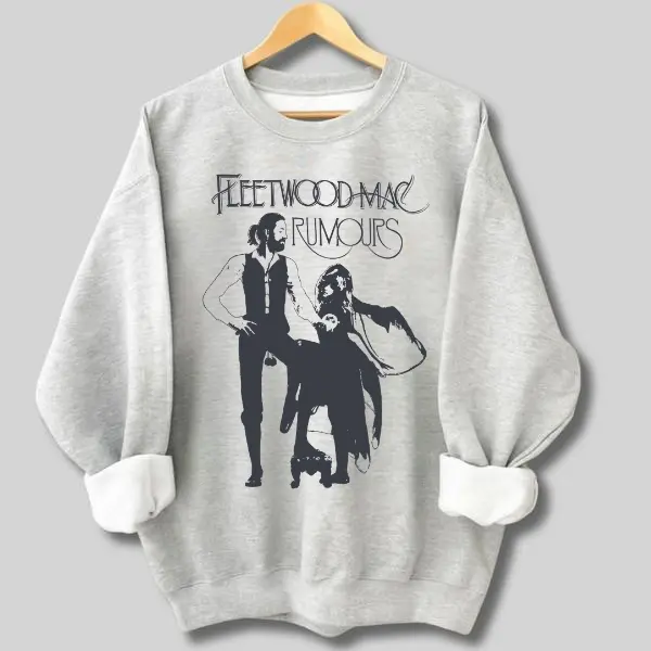 Fleetwood Mac Rumours 1977 Sweatshirt, vintage unisex pullover, retro music fan hoodie, soft cozy cotton design.