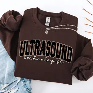 Leopard Ultrasound Technologist  Short Sleeved T-SHIRT / Sweatshirt: Trendy Sonographer Crewneck