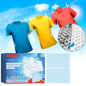 Laundry Detergent Sheets for Oil  Stain Mold and Mildew Multi Purpose  Remover for Clothes Strong Cleaning Power Clothing Spot Eliminator