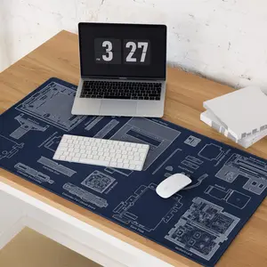 Retro Game Console Sketch Desk Mat - Print on Demand