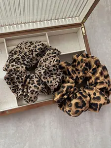 Leopard Print Scrunchies, Casual Simple Hair Tie, Fashion Hair Accessories for Women & Girls, Minimalist Headwear Suitable for Thick Hair
