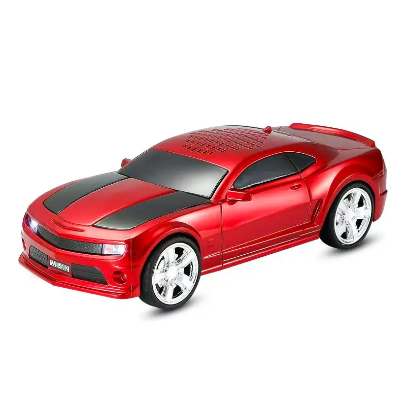 WSTER WS-592 Retro Sports Car Model Multifunctional Desktop Portable Bluetooth Speaker - Surround Sound Audio, USB Type-C, TF Card, AUX, FM Radio, TWS Pairing, Wireless Streaming, LED Light, Mobile Compatible - Indoor/Outdoor Gift for Dads, Boyfriends