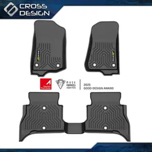 CROSSDESIGN TPE Fits 21-25 Jeep Wrangler 4xe 3D Molded Floor Mats Carpets Liner All Weather  Upgraded Version