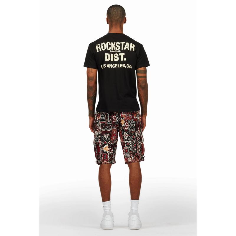Lake Black/Beige T-Shirt/Tapestry Short Set