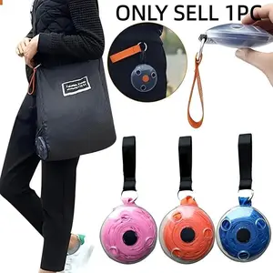 Portable Large Capacity Lightweight Shopping Bag, 1 Count Foldable Reusable Shopping Bag with Storage Box & Lock, Space Saving Design Bag for Travel Outdoor Office School Picnic