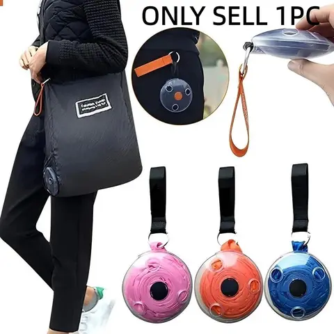 Portable Large Capacity Shopping Bag, Reusable Grocery Bag, 1 Count Foldable Reusable Shopping Bag with Storage Box & Lock, Space Saving Design Bag for Travel Outdoor Office School Picnic, Reusable Bags
