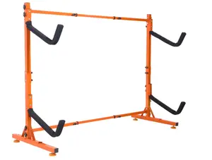 Freestanding Kayak Storage Rack, Kayak Rack for Indoor and Outdoor Storage, Heavy-Duty Steel Kayak Stand with Padded Arms and Adjustable Width, for Kayaks, Canoes, SUPs, Paddleboards & Surfboards