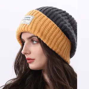 No.1 New Hat Men's and Women's Autumn and Winter Fashion Woolen Hat Men's Warm All-Matching Beanie Hat Loose Big Head Circumference Show Face Small Knitted Hat Men