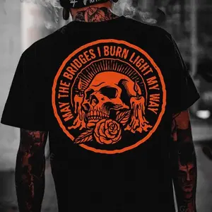 MAY THE BRIDGES I BURN LIGHT MY WAY Skull T-Shirt / Hoodie / Sweatshirt, Menswear, Streetwear