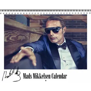 Mads Mikkelsen 2025 Wall Calendar with his quotes and signature