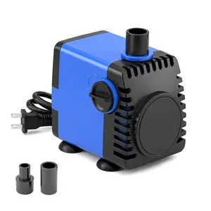Aqua Dream 160 GPH Adjustable Flow Submersible Water Circulation Pump, 1/4"-1/2" ID Adapters, Easy Cleaning, for Aquarium Siphon, Fish Tank Systems