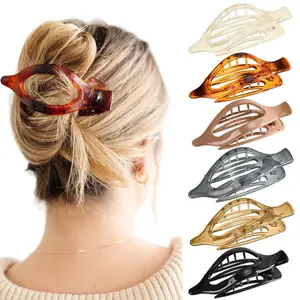 French Concord Hair Clips Claw - Side Slid Flat Hair Clip for Volume Strong Hold No Slip Grip Hair Claw Clips for Women Girls Thick Thin Hair