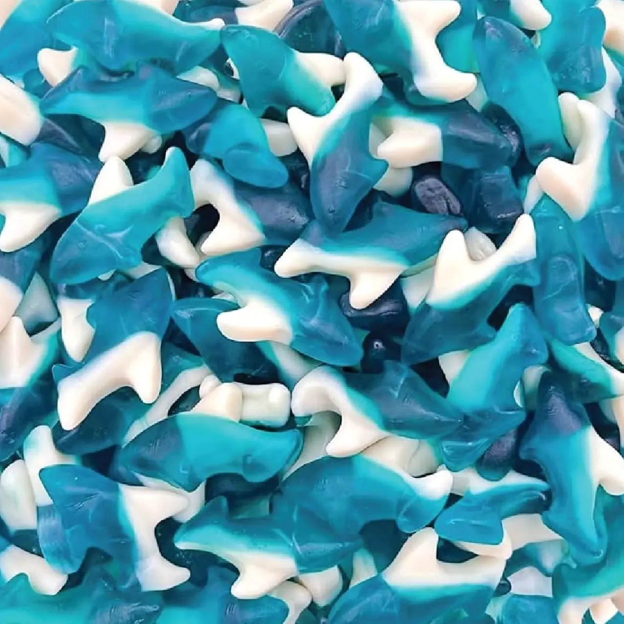 Blue Sharks Gummy Candy | 1 Pound Bag | Blue Raspberry Flavor | Chewy Fruity Gummy Sharks | Ocean Gummy Fish for Parties, Candy Buffets, Themed Events