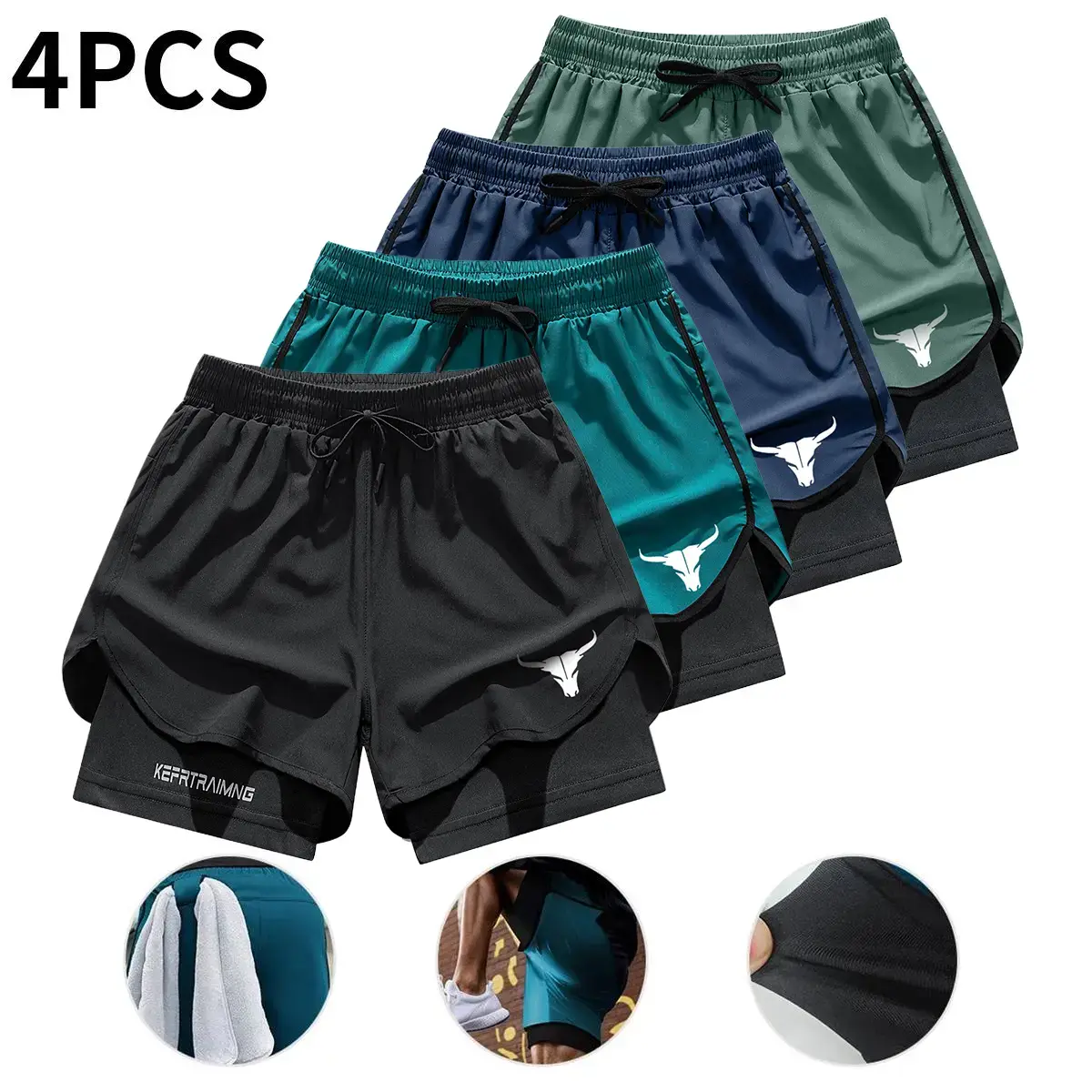 Black + Peacock Green + Dark Blue + Army Green