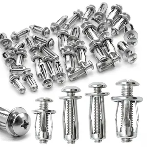 60PCS Expansion Screw Petal Nut, M4 M5 M6 Jack Nuts, Petal Shape Metal Nut with Screws Assembly for Hollow Wall Iron Skin Plasterboard