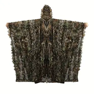 ghillie suit, gilly suits for men, hunting suit, 3D leafy camo suit, hooded cape hunting suit, camouflage suit, bird watching, jungle hunting, Halloween party, camping, theme decoration.