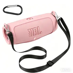 for JBL Charge 5 Waterproof Bluetooth Speaker Silicone Cover Case, Portable Silicone Travel Case with Carabiner, Protective Skin Case