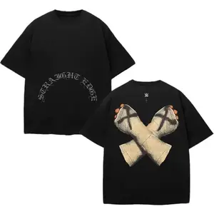 Cactus Travis Wrestlemania Tee, Straight Edge T-Shirt, Crossed Wrapped Hands Shirt, W.w.e Wrestlemania Merch, Full Color, For Men, For Women