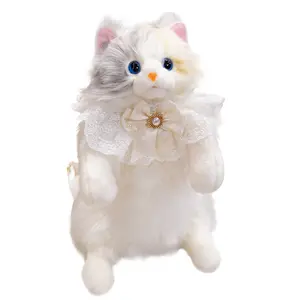 Simulated cat plush toy backpack, cute travel ragdoll cat doll backpack, gift for girlfriend