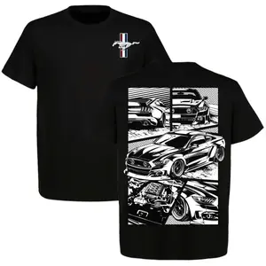 Ford Mustang Performance 2 Sided T-shirt, Power and Precision In Every Detail Tee, Great For Car Enthusiasts