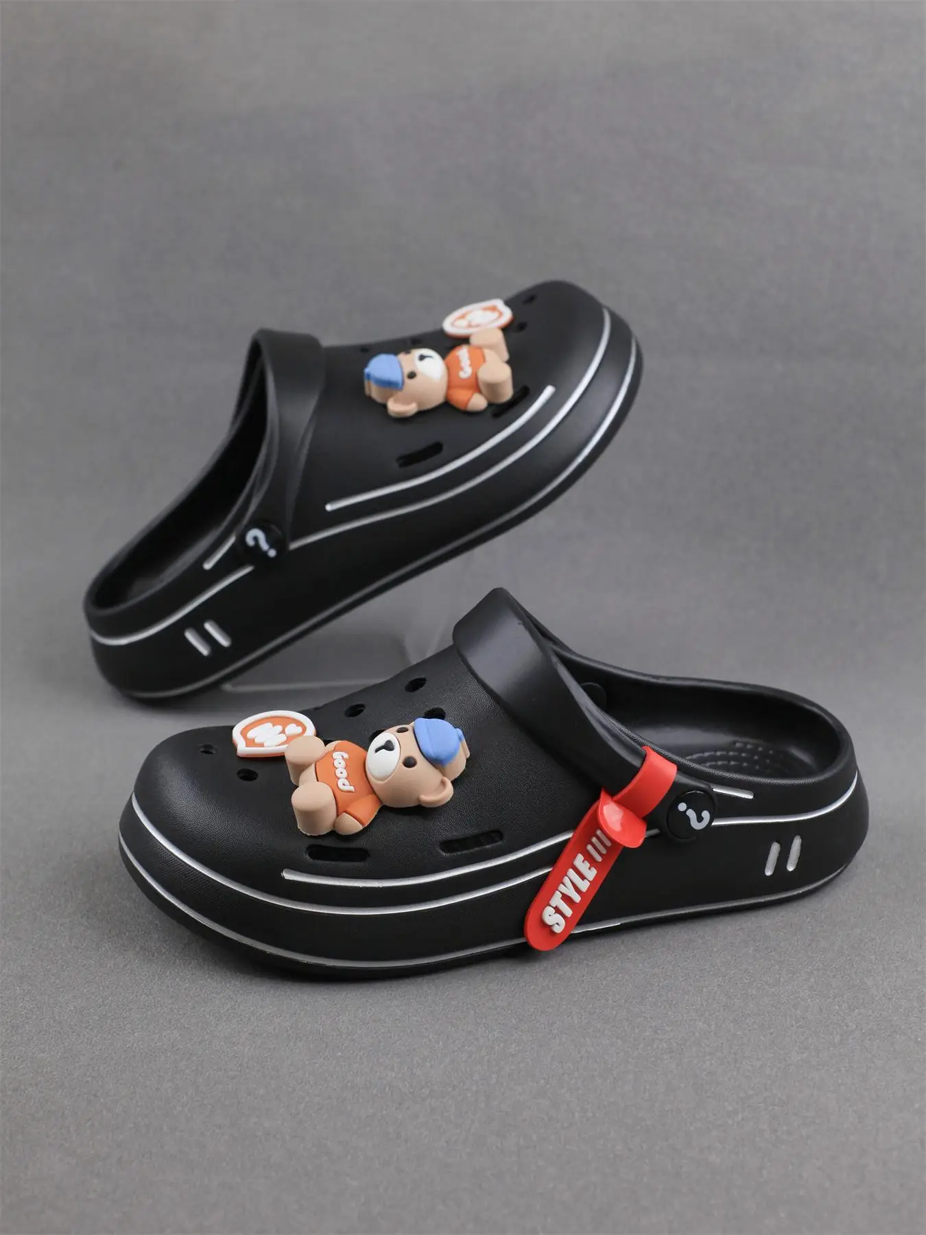 Women's Cute Cartoon Bear Design Clogs, Casual Comfortable Non-slip Clogs, Fashionable Clogs for Indoor & Outdoor Wear, Slipper Shoes