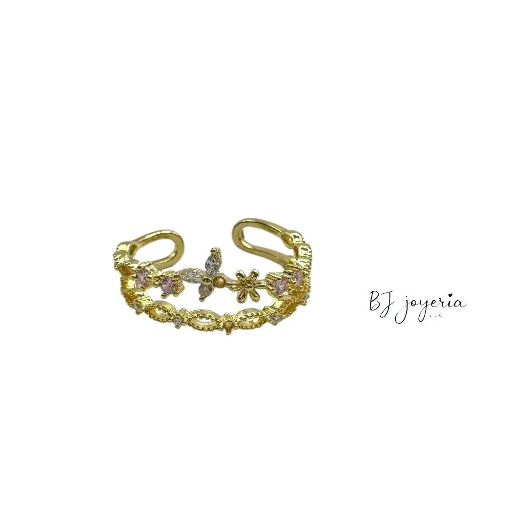 COPPER MINI BUTTERFLY STACKED RING (0904)
