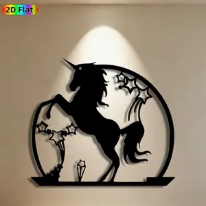 1pc Unicorn Metal Wall Art Unicorn Statue Mural, Ideal Gift for New Year, Easter, Weather-Resistant Metal Wall Decor Wall Sculptures, Perfect for Patio Wall & Garden Fence Unicorn Decor Enthusiasts