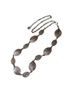 Women's Vintage Western Waist Chain, Metal Carved Flower Design, Bohemian Style Decorative Belt, Western Belts for Halloween Party