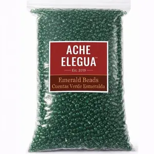 Ache Elegua Emerald Green Crystal Beads 1 Pound Bag Smooth Glossy Finish High-Quality for Bracelets Jewelry DIY Craft Projects
