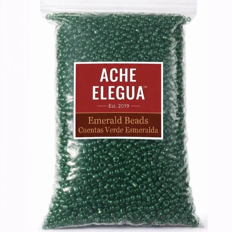 Ache Elegua Emerald Green Crystal Beads 1 Pound Bag Smooth Glossy Finish High-Quality for Bracelets Jewelry DIY Craft Projects