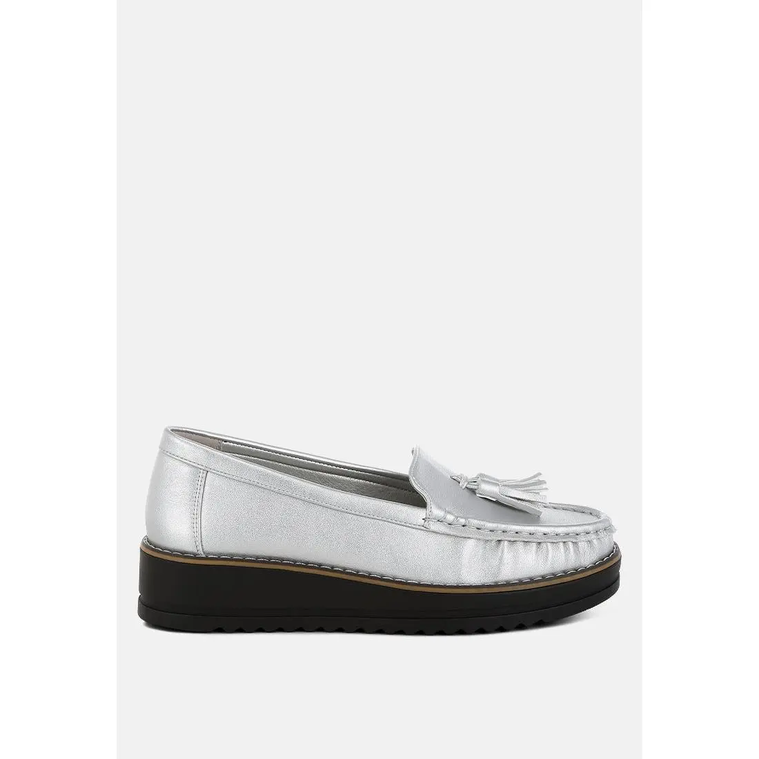 Larana Metallic Tassel Detail Loafers