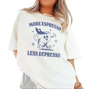 More Espresso Less Depresso Shirt, Funny Coffee TShirt, Funny Retro Mental Health Sweatshirt, Depression, Retro Coffee Lover Tee