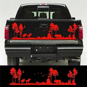 Forest-themed car decorative decals for pickup truck trunks, DIY car sticker shaped decorations, deer and bear forest forest camping RV body stickers