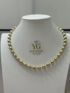 Yarigaby Jewelry CHOKER DE BOLAS 18 IN CON EXTENCION Gold Plated Beaded Necklace for Women